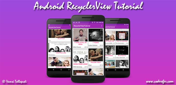 Android RecyclerView and CardView tutorial using Android Studio